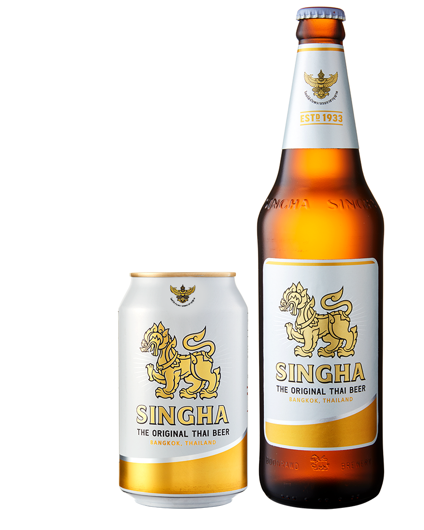 Singha Beer Ingredients Can and Singha Beer Ingredients Bottle